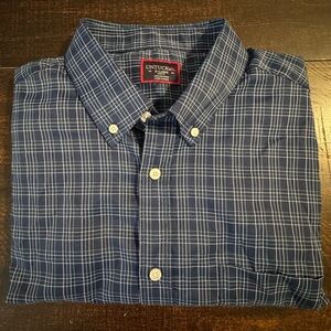 UNTUCKit Vesparo Slim Fit XL Navy Plaid Check Wrinkle-Free Performance Shirt